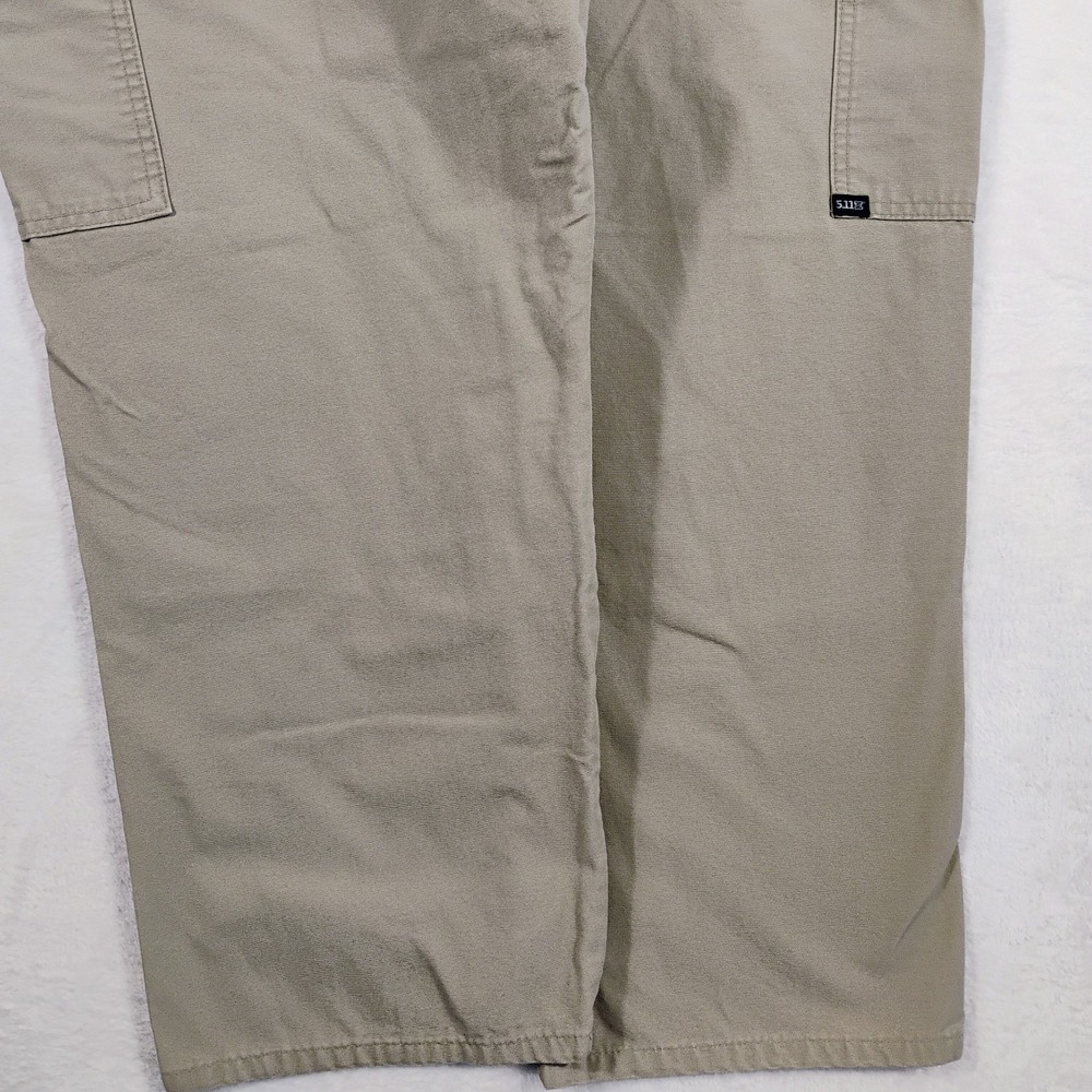 5.11 Tactical Mens Cargo Pants 36X30 (36x28) Beige Canvas Cargo Elastic Waist - Picture 6 of 8